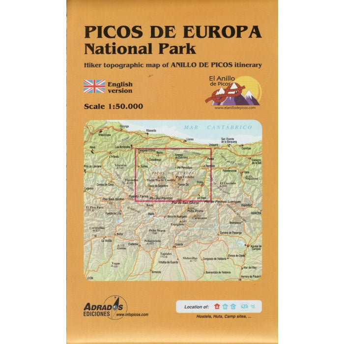 Picos de Europa National Park Map - Front Cover