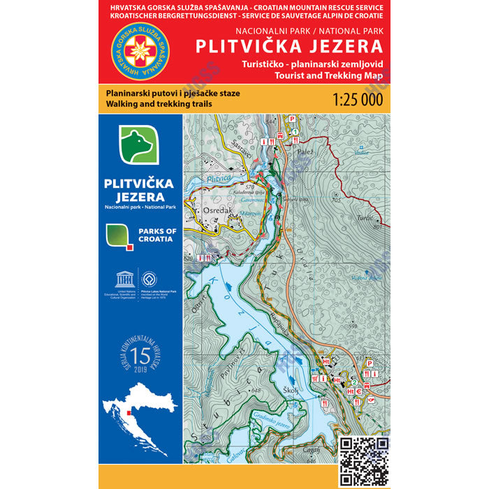 Plitvice Lakes National Park Walking Map [15]