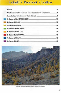 Rifugio Barbara Bouldering Guidebook - Index of sectors
