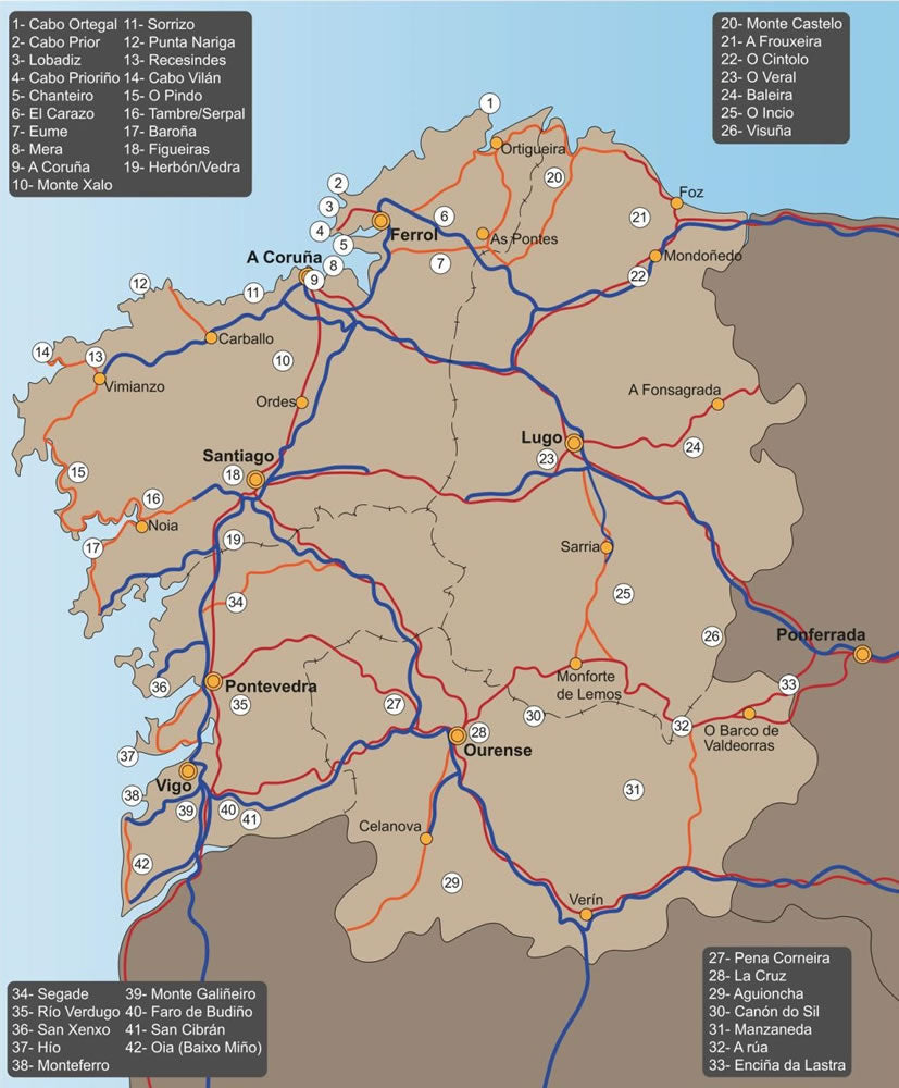 Rocha Nai – Rock Climbing Guidebook and Topo for Galicia - area covered