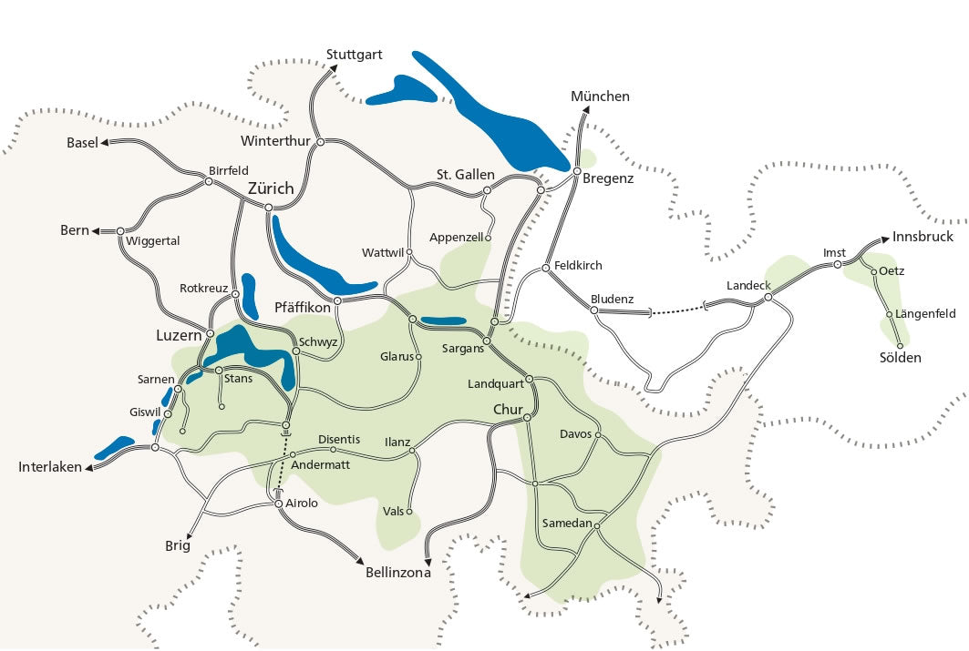 Schweiz Plaisir Ost Guidebook for the Eastern Swiss Alps - Area Covered