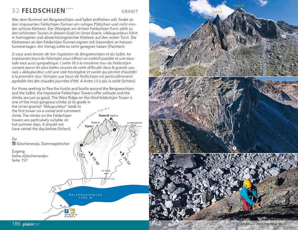 Schweiz Plaisir Ost Guidebook for the Eastern Swiss Alps - Example Crag Introduction