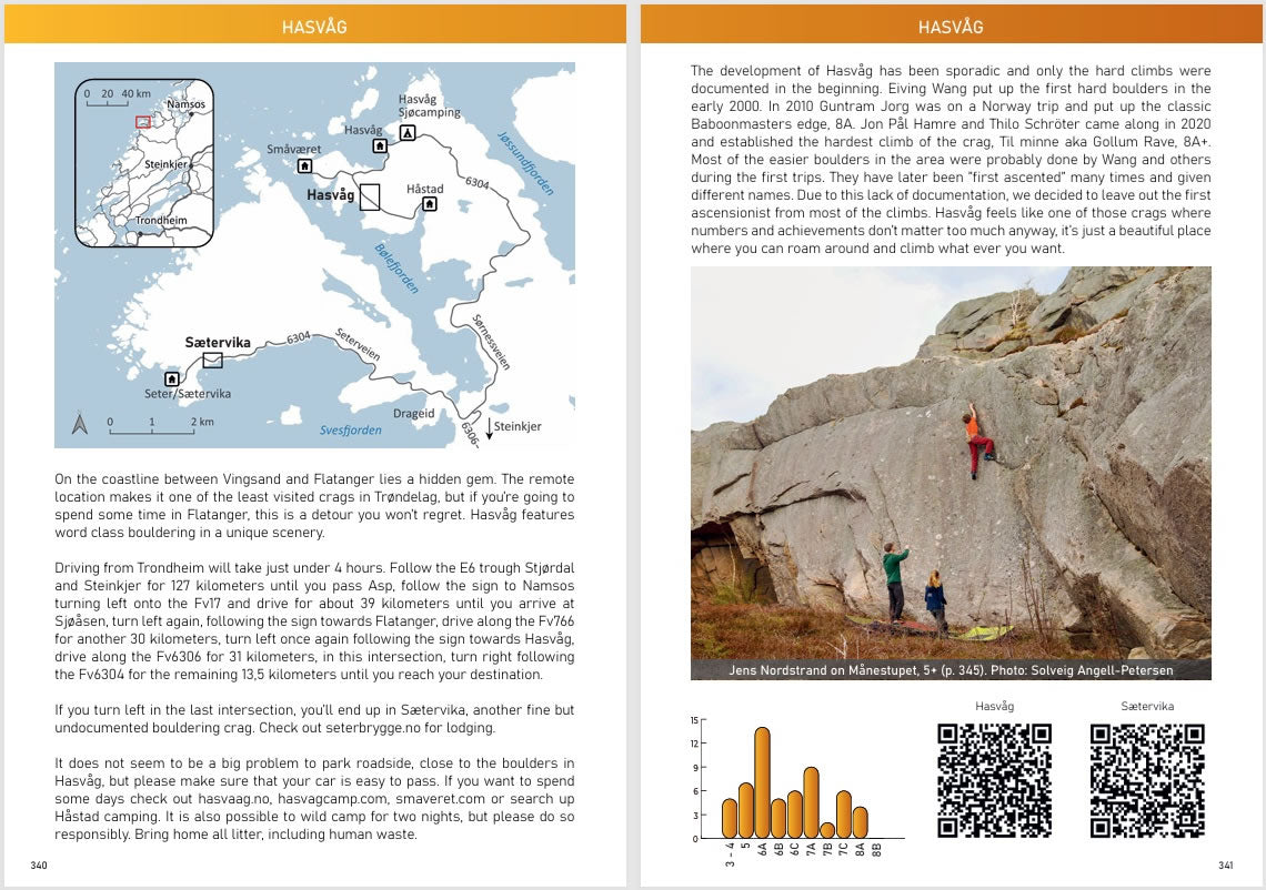 Trøndelag Bouldering Guidebook - Hasvag crag introduction