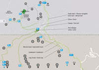 Ulassai and Jerzu Rock Climbing Guidebook - Map of various crags at Ulassai