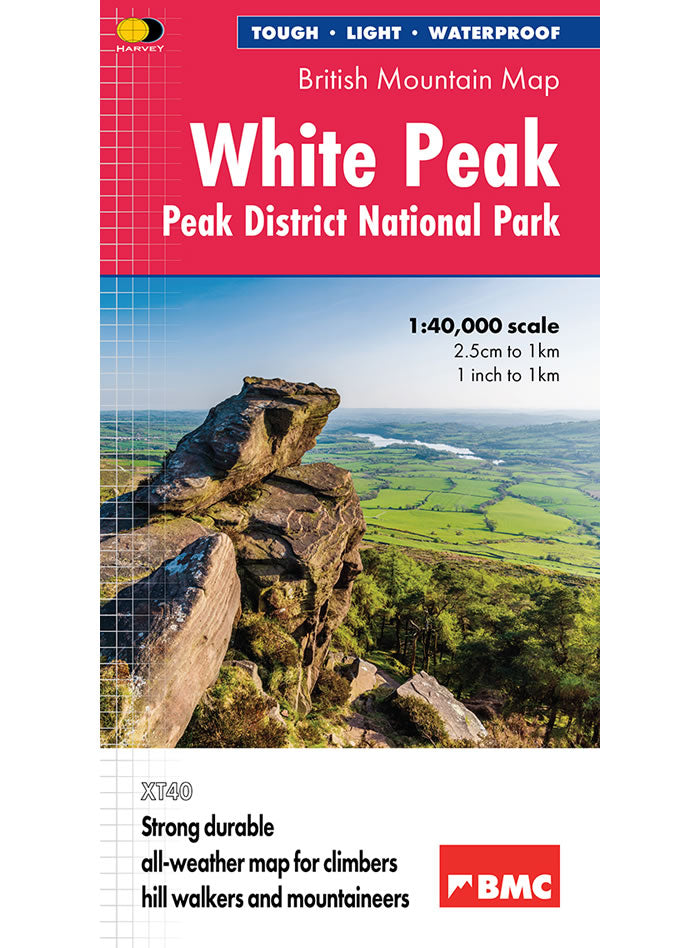 White Peak District British Mountain Map