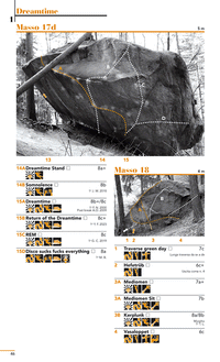 Cresciano Bouldering Guidebook - sample photo topo