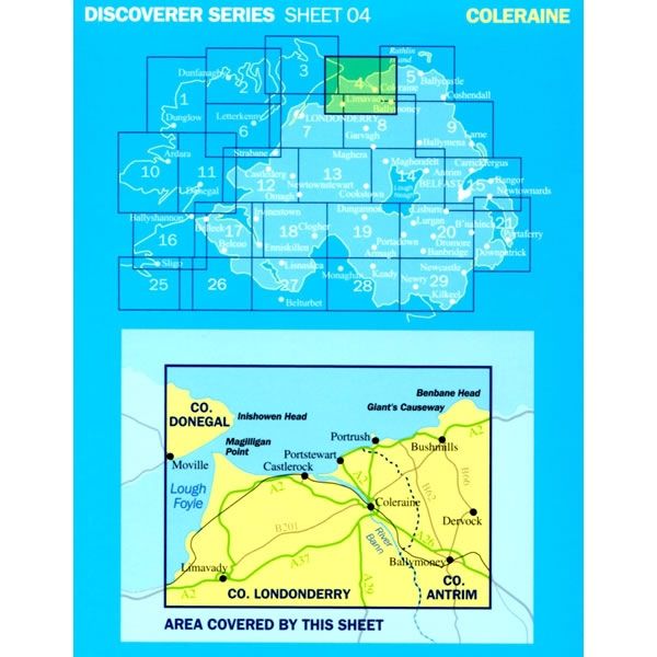 Irish Discoverer Map 4, Coleraine - area covered