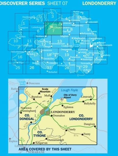 Irish Discoverer Map 7, Londonderry - Area covered