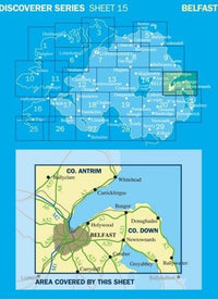 Irish Discoverer Map 15, Belfast - Area Covered