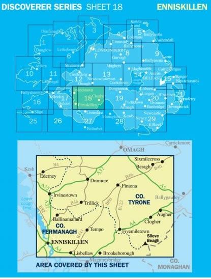 Irish Discoverer Map 18, Enniskillen - Area covered