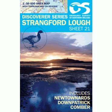 Irish Discoverer Map 21, Strangford Lough,Irish Discoverer Map 21, Strangford Lough - Area covered,Irish Discoverer Map 21, Strangford Lough