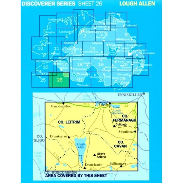 Irish Discoverer Map 26, Lough Allen - Area Covered