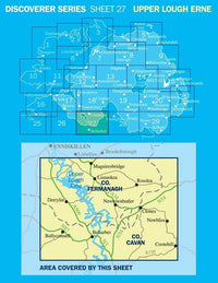 Irish Discoverer Map 27, Upper Lough Erne - Area covered,Irish Discoverer Map 27, Upper Lough Erne