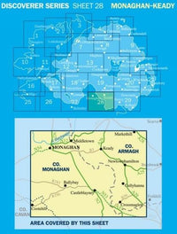 Irish Discoverer Map 28, Monaghan-Keady - Area covered