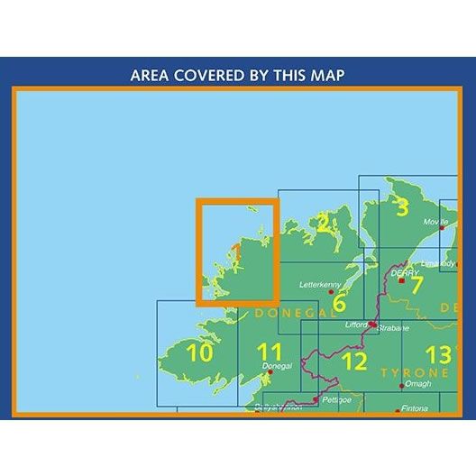 Irish Discovery Map 1, Donegal - North West - Area Covered