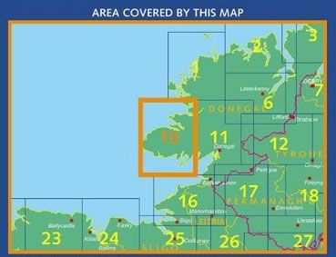 Irish Discovery Map 10, Donegal - South West - Area Covered