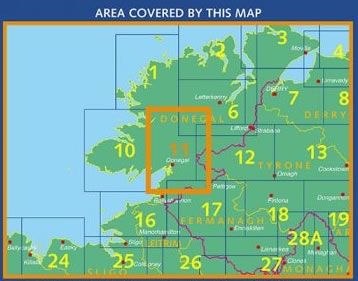 Irish Discovery Map 11, Donegal - South - Area Covered