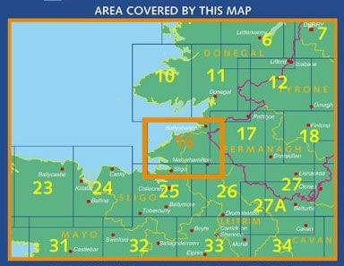 Irish Discovery Map 16, Donegal, Fermanagh, Leitrim and Sligo - Area covered