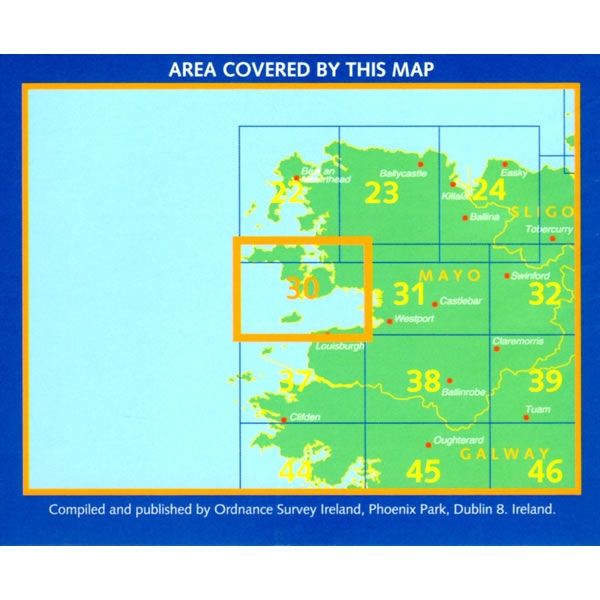 Irish Discovery Map 30, Mayo - Area covered