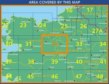 Irish Discovery Map 32, Mayo, Sligo and Roscommon - Area Covered