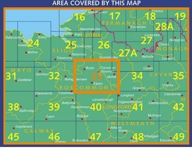 Irish Discovery Map 33, Leitrim, Longford, Roscommon and Sligo - Area Covered