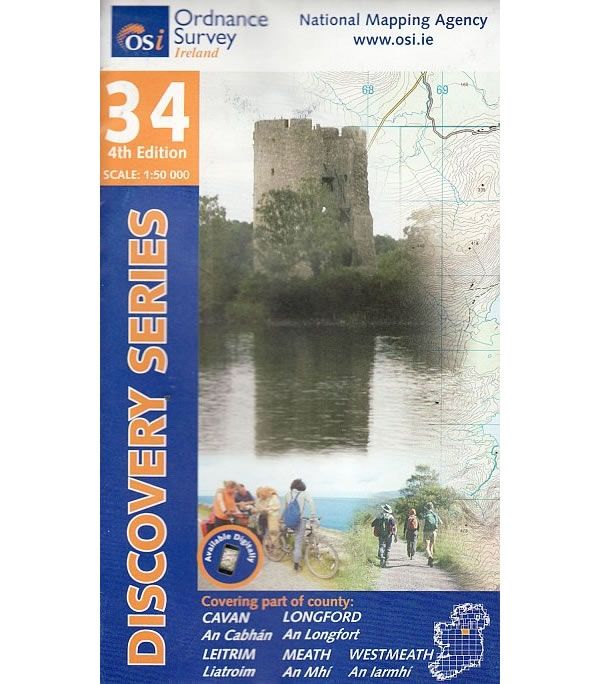 Irish Discovery Map 34, Cavan, Longford, Leitrim, Meath and Westmeath