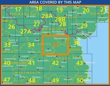 Irish Discovery Map 35, Cavan, Meath, Louth and Monaghan - Area Covered