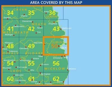 Irish Discovery Map 50, Dublin, Kildare, Meath and Wicklow - Area covered