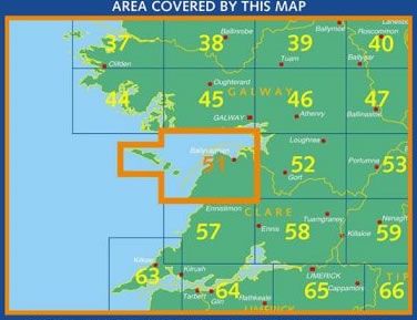 Irish Discovery Map 51, Clare and Galway - Area Covered