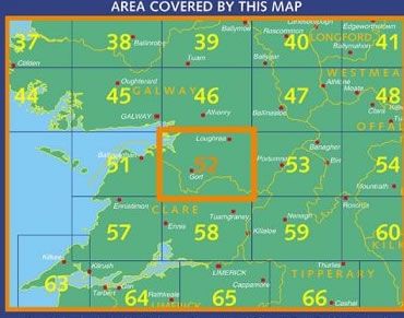 Irish Discovery Map 52, Clare and Galway - Area Covered