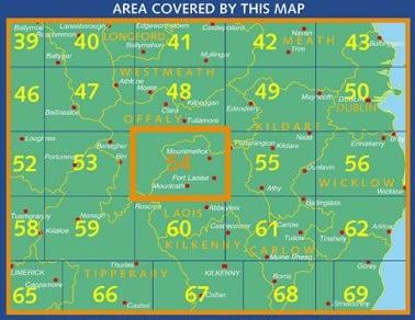 Irish Discovery Map 54, Laois, Offaly and Tipperary - Area covered