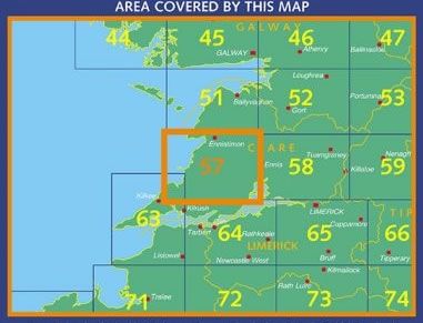 Irish Discovery Map 57, Clare - Area covered