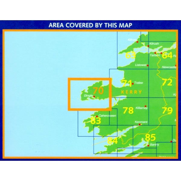 Irish Discovery Map 70, Kerry including the Dingle Peninsula - Area Covered