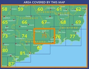 Irish Discovery Map 75, Kilkenny, Tipperary and Waterford - Area covered