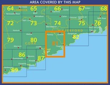 Irish Discovery Map 81, Cork and Waterford - Area covered