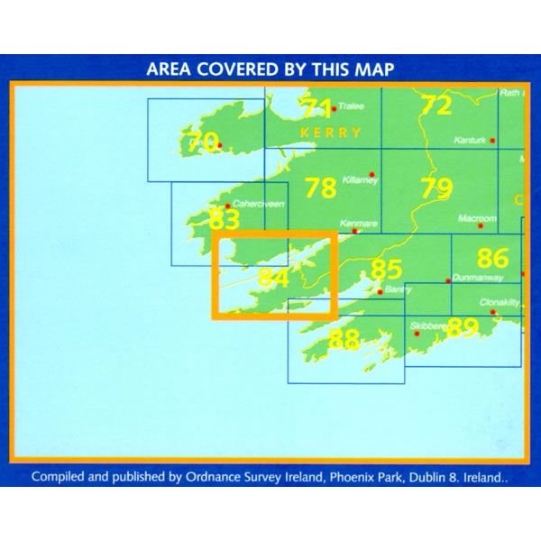 Irish Discovery Map 84, Cork and Southern Kerry - Area Covered