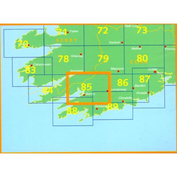 Irish Discovery Map 85, Western Cork and Kerry - Area Covered