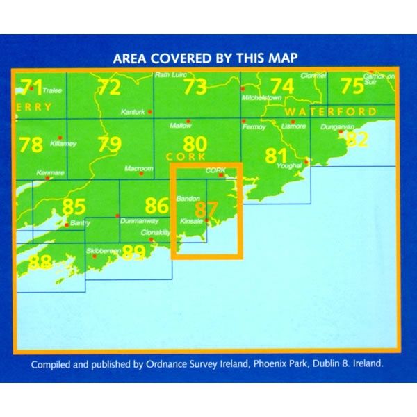Irish Discovery Map 87, Cork including Cork City - Area Covered