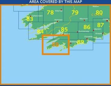 Irish Discovery Map 88, Cork - South West - Area covered