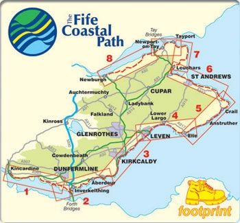 Footprint Fife Coastal Path Map - Area covered