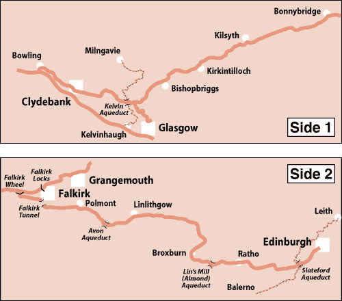 Forth & Clyde and Union Canals Heron Map - Area Covered