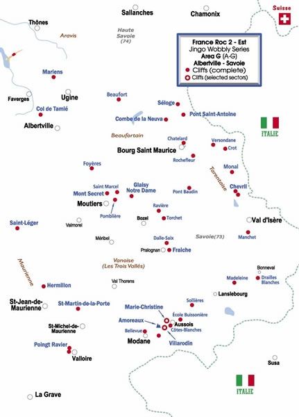 France East Roc 2 Guidebook - Area G - Savoie, Tarantaise and Maurienne regions near the towns of Albertville and Val d’Isere, close to the Italian border