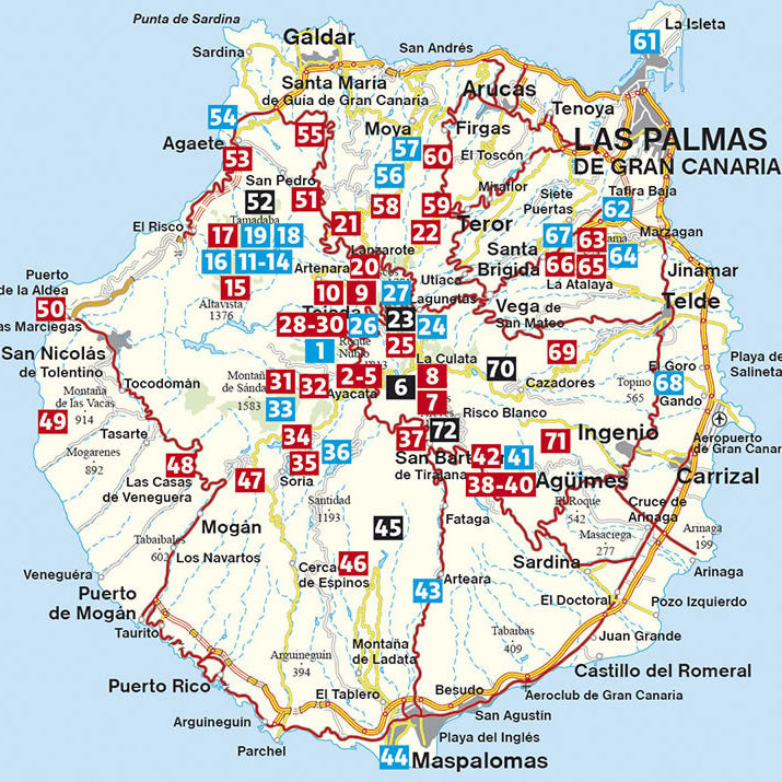 Gran Canaria Rother Walking Guidebook  - overview of the walks