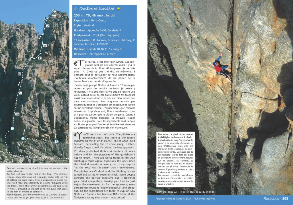 Grandes Voies de Corse – Multi-pitch climbing in Corsica - Example Topo