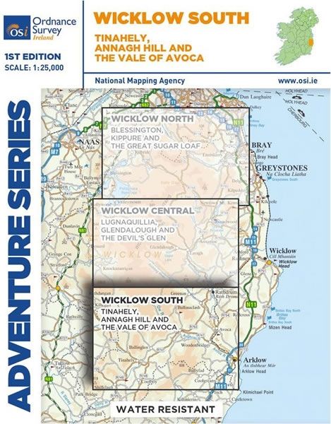 Irish Adventure Map - Wicklow South - Area Covered