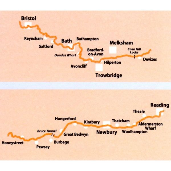 Kennet and Avon Canal, and the River Avon Heron Map - map overview