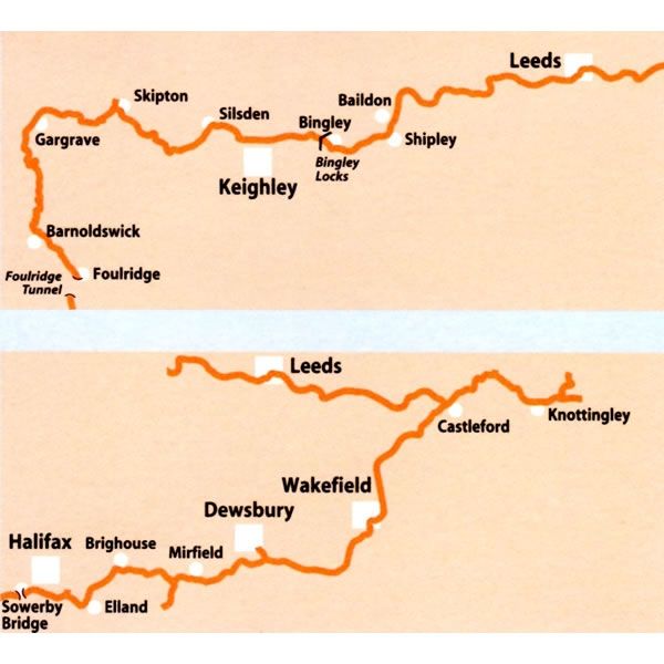 Leeds and Liverpool Canal Map - Foulridge to Leeds - area covered