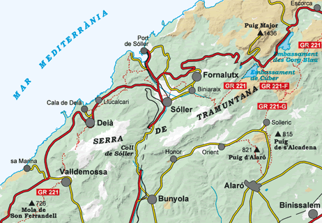 Tramuntana Central Mountain Map overview