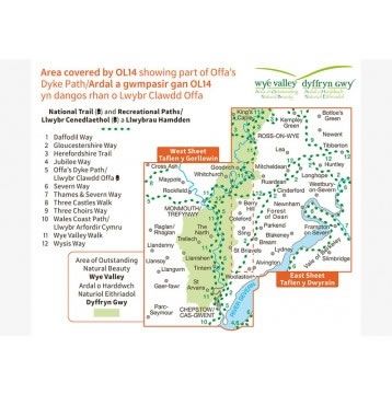 OS Explorer Map OL14 - Wye Valley and Forest of Dean - area covered,OS Explorer Map OL14 - Wye Valley and Forest of Dean - surrounding area,OS Explorer Map OL14 - Wye Valley and Forest of Dean