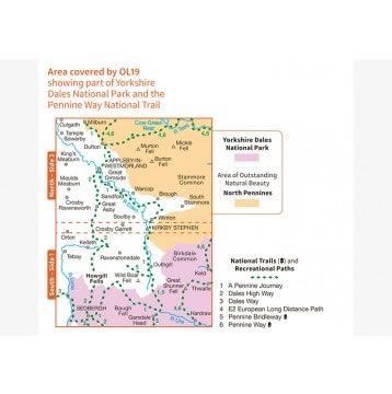 OS Explorer Map OL19 - Howgill Fells and Upper Eden Valley - area covered